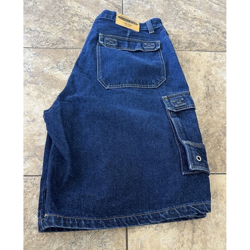 Vintage Anchor Blue Shorts Men's 42 Blue Denim Cargo Jorts Baggy Loose Fit 39